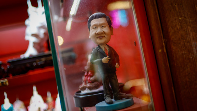 A figurine of Chinese President Xi Jinping on display at a store in Beijing, China, 09 December 2023. China`s consumer prices dropped 0.5 percent in November 2023 versus last year